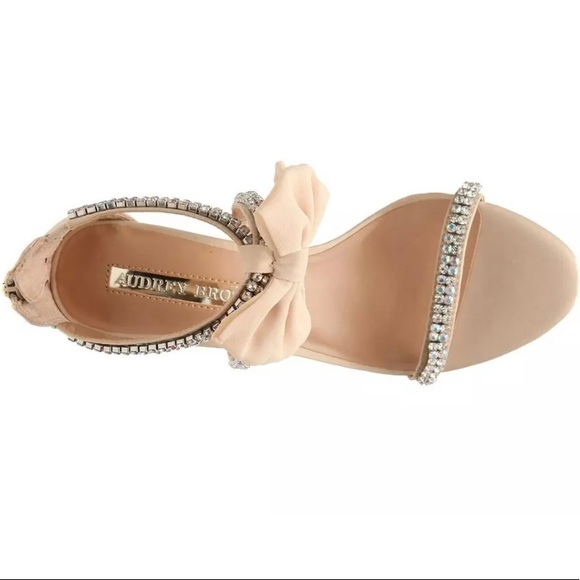 Audrey Brook Cinderella Rhinestone Formal Heel Champagne Satin - Picture 7 of 7